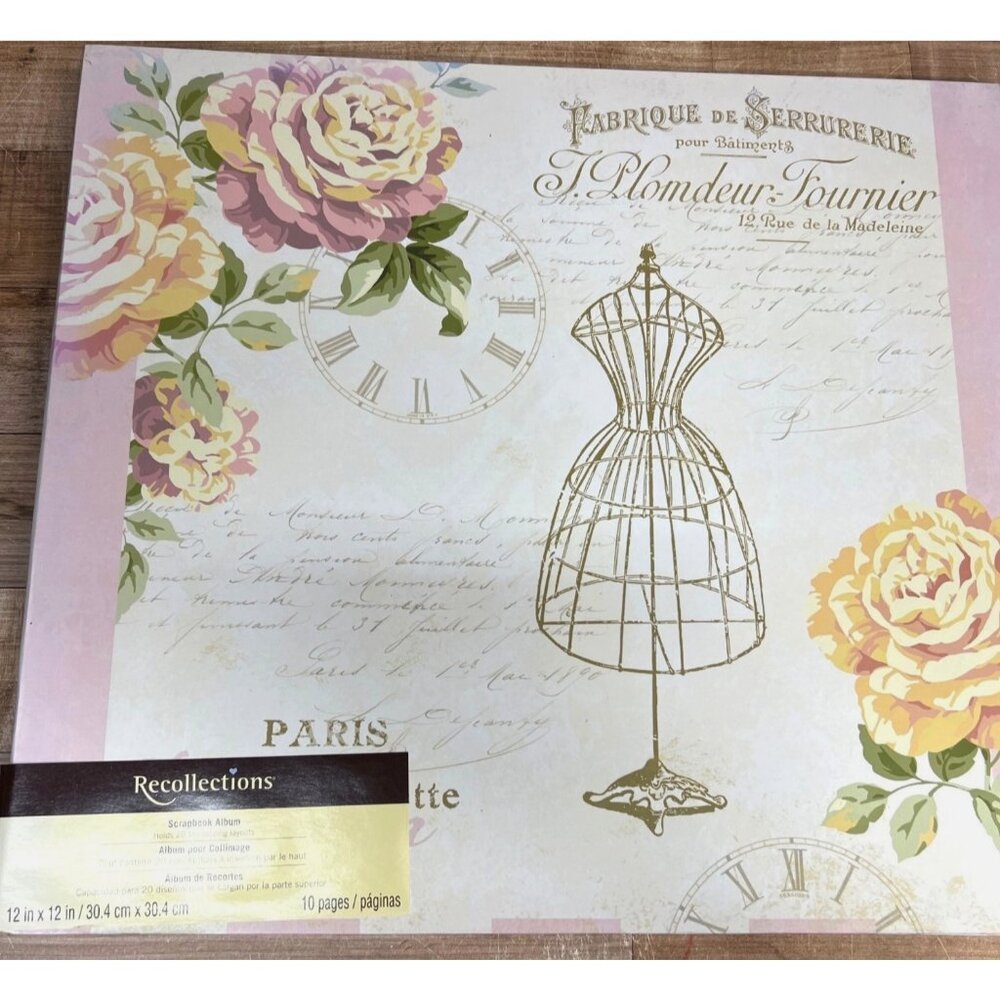 NIP Recollections 12 x 12 Scrapbook Floral, Paris Theme
